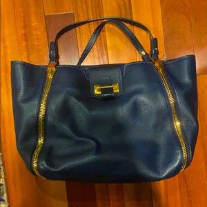 TOM FORD Sedgwick Leather Tote (navy blue)